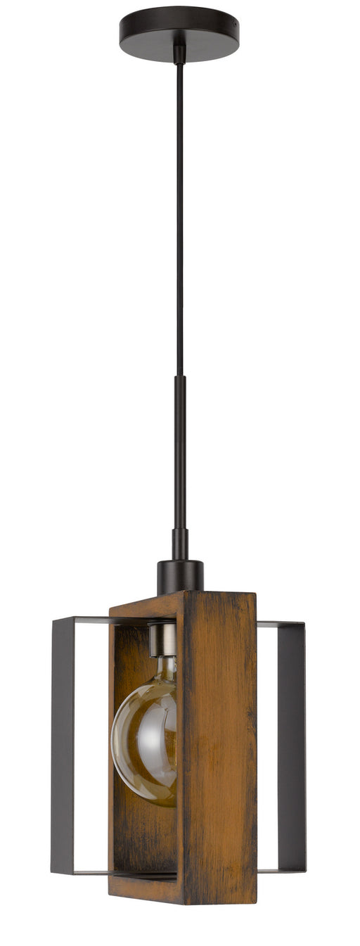 Cal Lighting - FX-3755-1 - One Light Pendant - Agrigento - Wood/Black