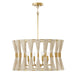 Capital Lighting - 341161NP - Six Light Pendant - Bianca - Bleached Natural Rope and Patinaed Brass
