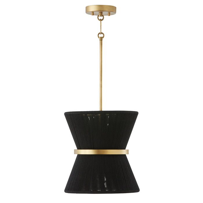 Capital Lighting - 341211KP - One Light Pendant - Cecilia - Black Rope and Patinaed Brass