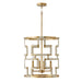 Capital Lighting - 541041NL - Four Light Foyer Pendant - Hala - Bleached Natural Jute and Patinaed Brass