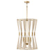 Capital Lighting - 541141NP - Four Light Foyer Pendant - Bianca - Bleached Natural Rope and Patinaed Brass