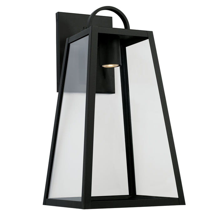 Capital Lighting - 943713BK-GL - One Light Outdoor Wall Lantern - Leighton - Black