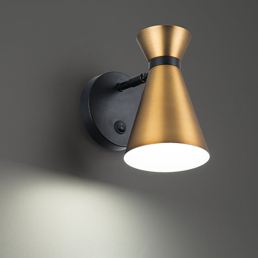 W.A.C. Lighting - BL-57108-BK/AB - LED Swing Arm Wall Lamp - Pin Up - Black/Aged Brass