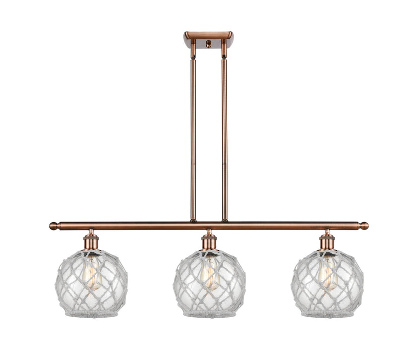 Innovations - 516-3I-AC-G122-8RW - Three Light Island Pendant - Ballston - Antique Copper