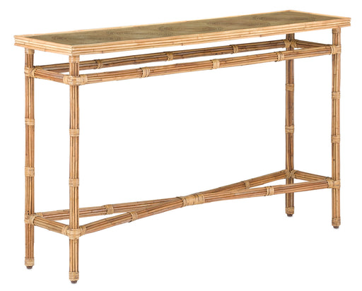 Currey and Company - 3000-0174 - Console Table - Natural Rattan/Clear