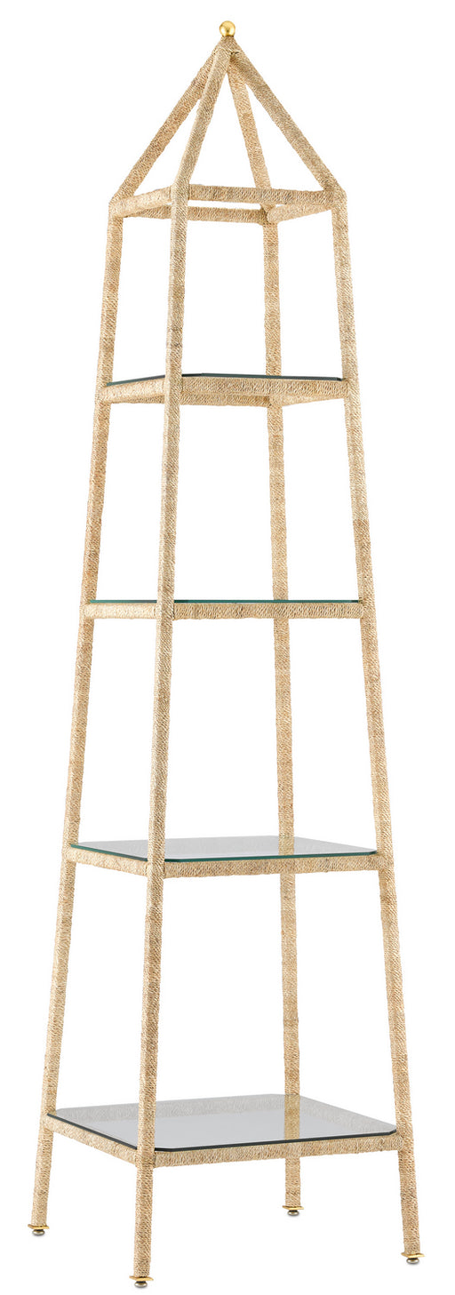 Currey and Company - 3000-0181 - Etagere - Natural Abaca Rope/Gold Leaf