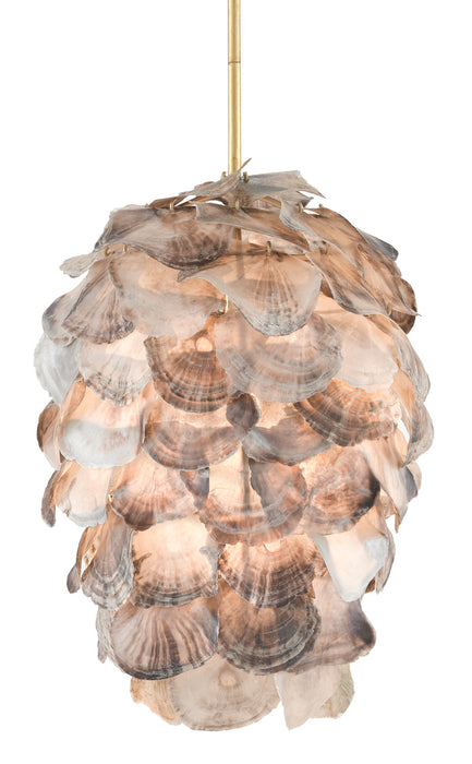 Currey and Company - 9000-0736 - One Light Pendant - Contemporary Gold Leaf/Painted Gold/Natural Shell