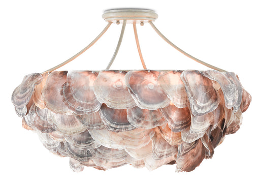 Currey and Company - 9000-0755 - Six Light Chandelier - Smokewood/Natural Shell