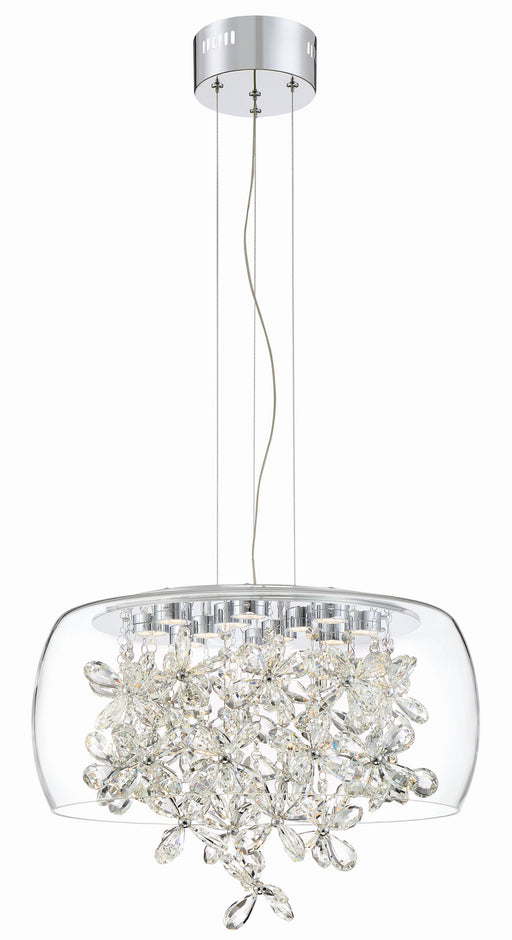 Zeev Lighting - CD10245-LED-CH - LED Chandelier - Destiny - Chrome With Glass Shade With Crystals