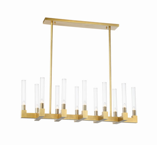 Zeev Lighting - CD10275-12-AGB - Chandelier - Placid - Aged Brass With Fluted Glass