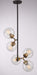 Zeev Lighting - P30076-5-PB+MBK - Pendant - Pierre - Polished Brass / Matte Black With Glass