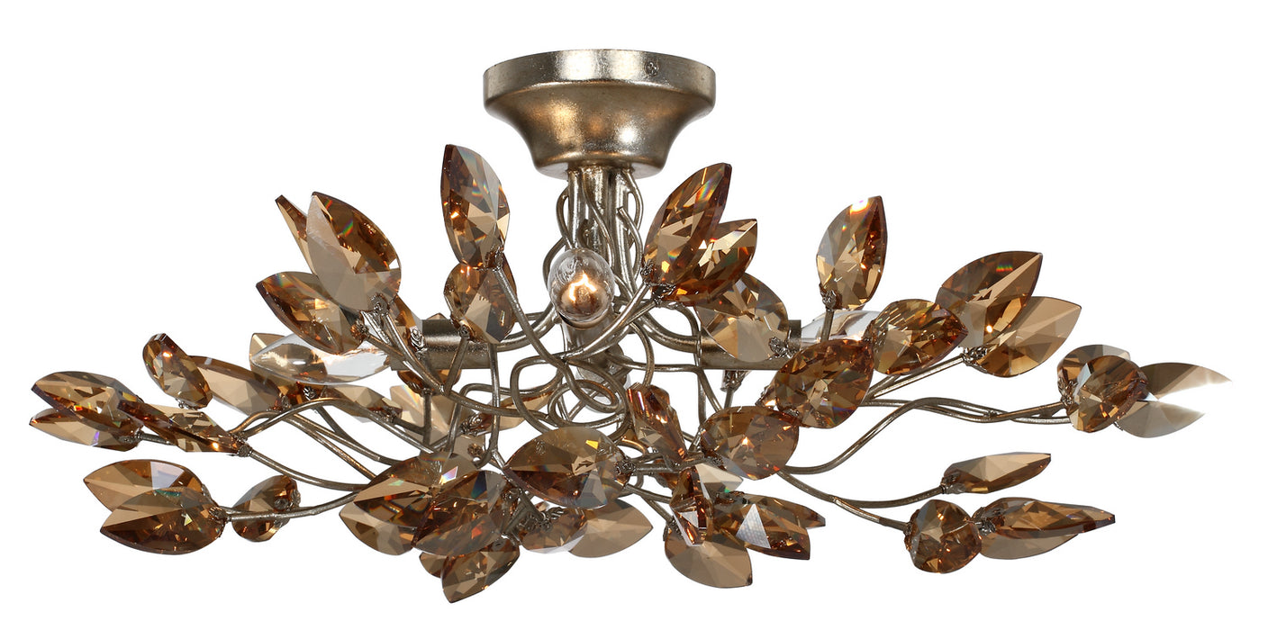 Zeev Lighting - SF50004-4-SL-AGP-CC - Semi Flush - Misthaven - Silver Leaf With And Antique Gold Paint And Champagne Crystals