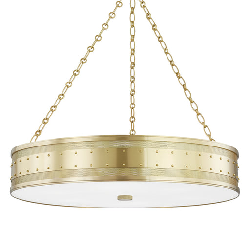Hudson Valley - 2230-AGB - Six Light Pendant - Gaines - Aged Brass