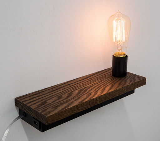 House of Troy - BUNK3-BLK - One Light Wall Lamp - Bunk - Black with Stained Oak