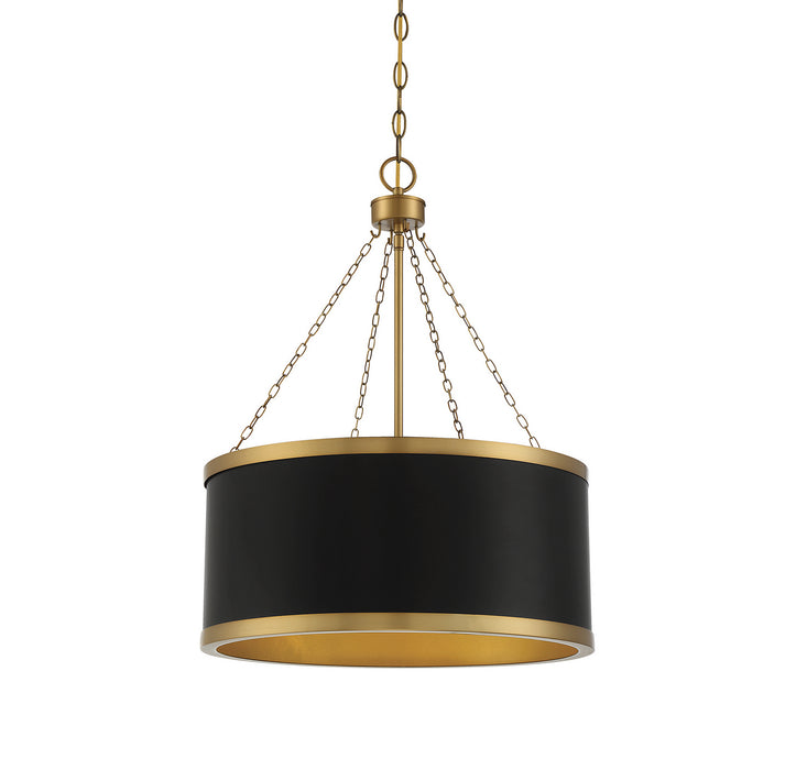 Savoy House - 7-188-6-143 - Six Light Pendant - Delphi - Black W/Warm Brass