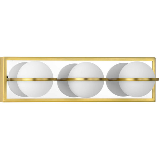 Progress Lighting - P300312-012-30 - Three Light Bath Bracket - Pearl LED - Satin Brass
