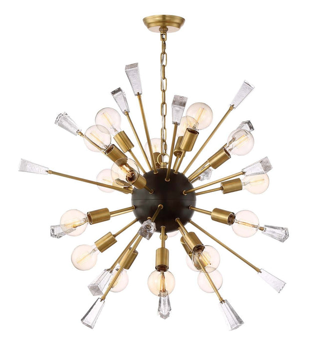 Zeev Lighting - CD10164-18-AGB+MBK - Chandelier - Muse - Aged Brass / Matte Black With Glass Cubes