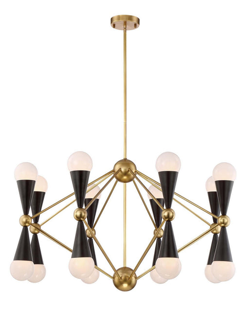 Zeev Lighting - CD10170-16-AGB+MBK - LED Chandelier - Crosby - Aged Brass / Matte Black With White Acrylic Globes