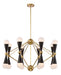 Zeev Lighting - CD10170-16-AGB+MBK - LED Chandelier - Crosby - Aged Brass / Matte Black With White Acrylic Globes
