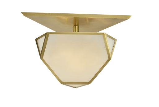 Zeev Lighting - SF50010-3-AGB - Semi Flush - Moonbow - Aged Brass With Clear Glass And Frosted Glass