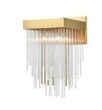Zeev Lighting - WS70043-1-AGB - One Light Wall Sconce - Waterfall - Aged Brass With Glass