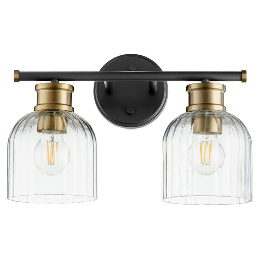 Quorum - 510-2-6980 - Two Light Vanity - Monarch - Noir w/ Aged Brass