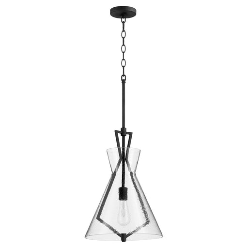 Quorum - 8426-69 - One Light Pendant - Noir w/ Stone Seeded Glass