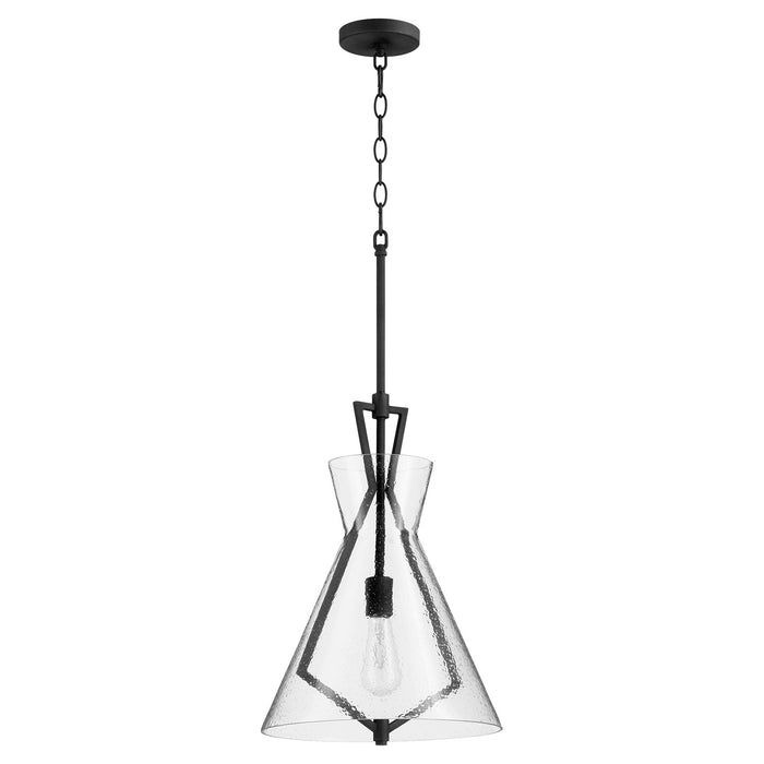 Quorum - 8426-69 - One Light Pendant - Noir w/ Stone Seeded Glass