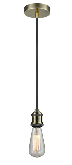 Innovations - 100AB-10BK-1AB - One Light Mini Pendant - Edison - Antique Brass
