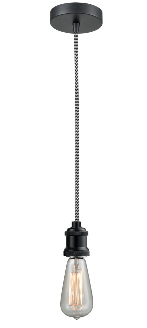 Innovations - 100BK-10BW-1BK - One Light Mini Pendant - Edison - Matte Black