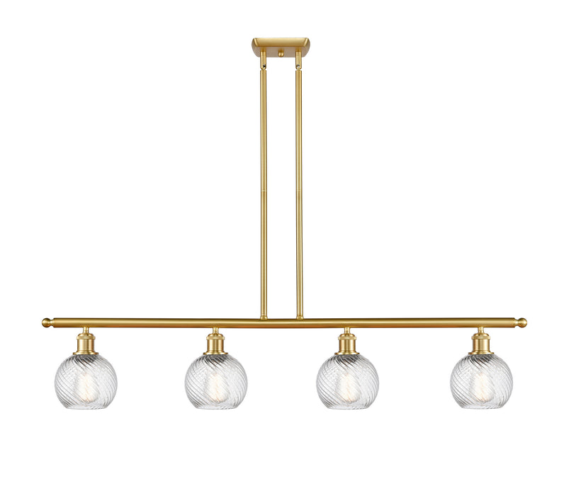 Innovations - 516-4I-SG-G1214-6-LED - LED Island Pendant - Ballston - Satin Gold