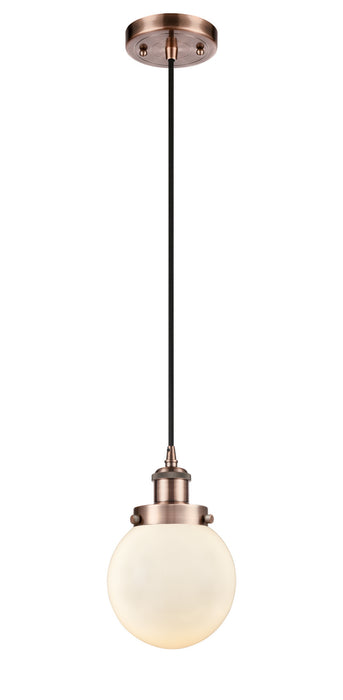Innovations - 916-1P-AC-G201-6-LED - LED Mini Pendant - Ballston - Antique Copper