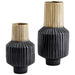 Cyan - 10624 - Vase - Matt Black And Gold