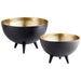 Cyan - 10636 - Bowl - Matt Black And Gold