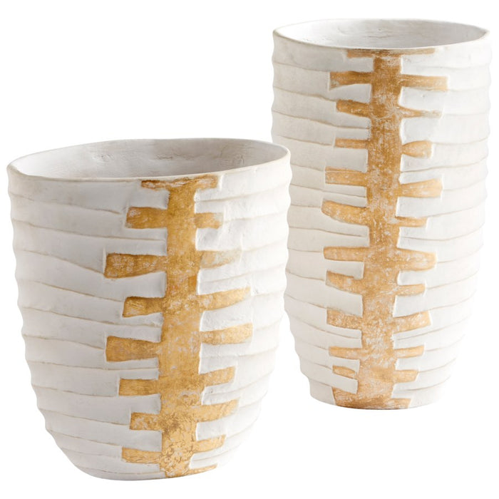 Cyan - 10672 - Vase - White And Gold