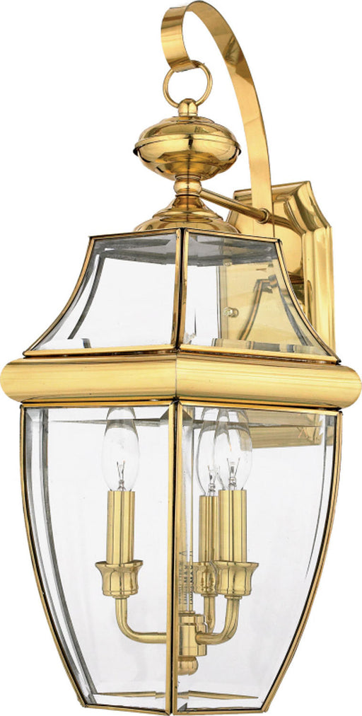 Quoizel - NY8318B - Three Light Outdoor Wall Lantern - Newbury - Polished Brass
