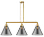 Innovations - 213-SG-G43-L - Three Light Island Pendant - Franklin Restoration - Satin Gold