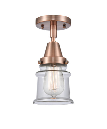 Caden One Light Flush Mount Antique Copper