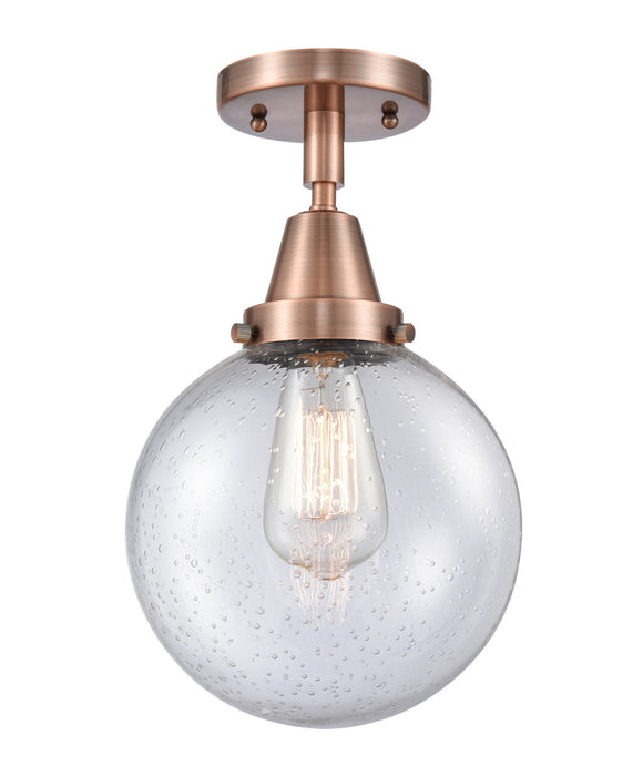 Innovations - 447-1C-AC-G204-8-LED - LED Flush Mount - Franklin Restoration - Antique Copper