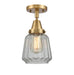 Innovations - 447-1C-BB-G142-LED - LED Flush Mount - Franklin Restoration - Brushed Brass