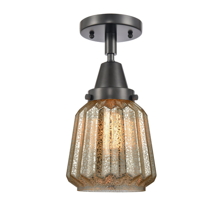 Innovations - 447-1C-BK-G146-LED - LED Flush Mount - Franklin Restoration - Matte Black