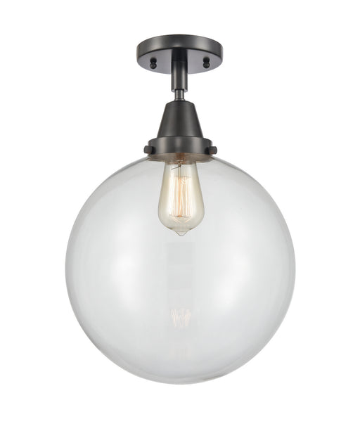 Innovations - 447-1C-BK-G202-12 - One Light Flush Mount - Franklin Restoration - Matte Black