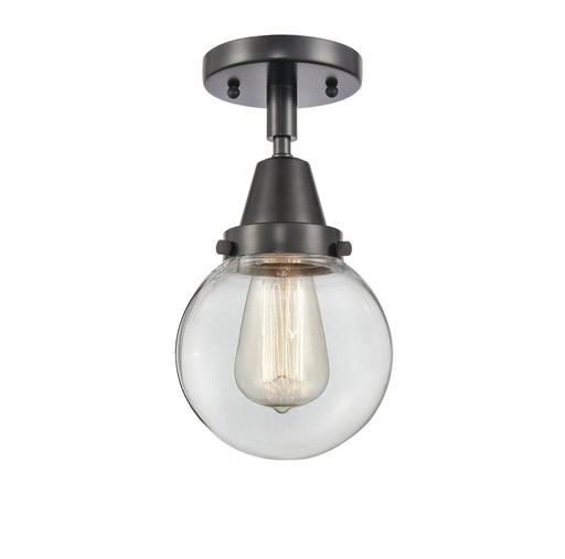 Innovations - 447-1C-BK-G202-6-LED - LED Flush Mount - Franklin Restoration - Matte Black