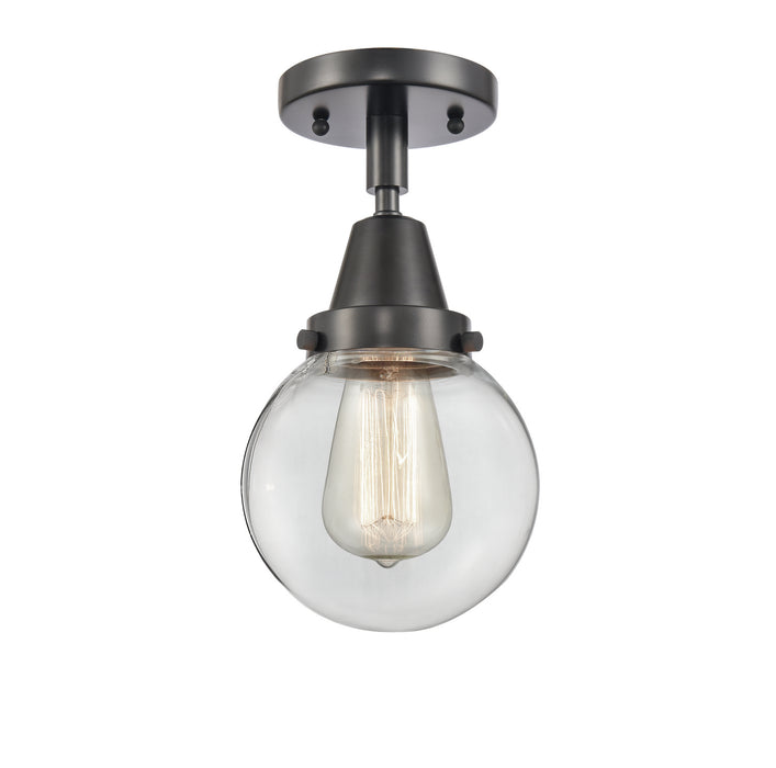 Innovations - 447-1C-BK-G202-6-LED - LED Flush Mount - Franklin Restoration - Matte Black