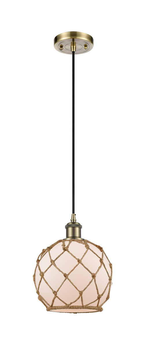 Innovations - 516-1P-AB-G121-8RB - One Light Mini Pendant - Ballston - Antique Brass