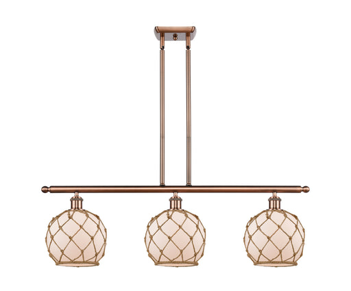 Innovations - 516-3I-AC-G121-8RB - Three Light Island Pendant - Ballston - Antique Copper