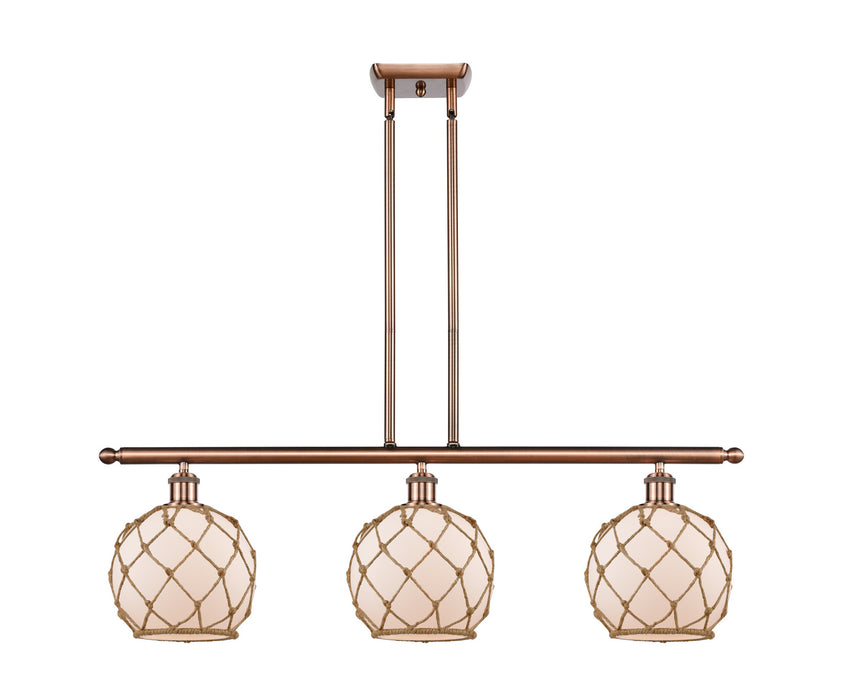 Innovations - 516-3I-AC-G121-8RB - Three Light Island Pendant - Ballston - Antique Copper