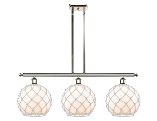 Ballston Three Light Island Pendant Polished Nickel