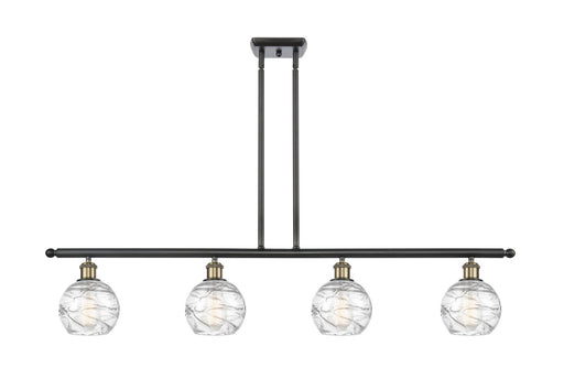 Ballston Four Light Island Pendant Black Antique Brass