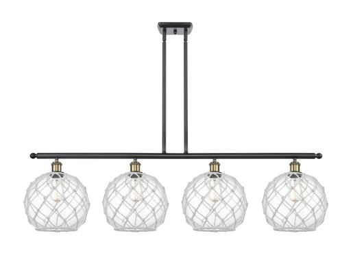 Ballston Four Light Island Pendant Black Antique Brass
